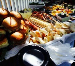 Beautiful day in Spring for a Garden party. Burbank Caterers always happy to serve you.